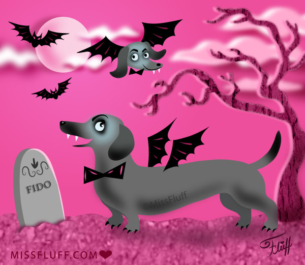 cute halloween vampire weiner dog !