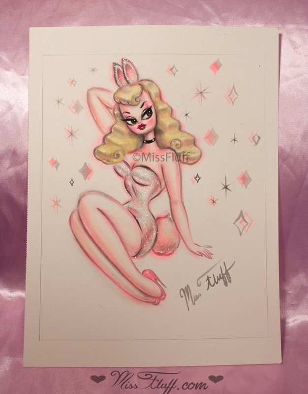 vintage pinup inspired girl in a bunny suit