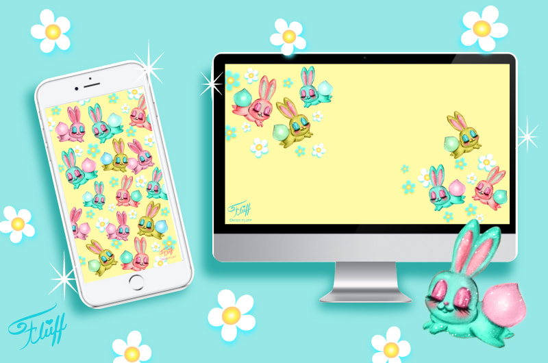 vintage style easter bunnies free wallpaper downloads by miss fluff