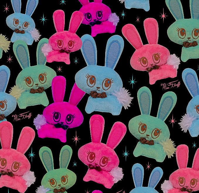 cute rabbits fabric pattern