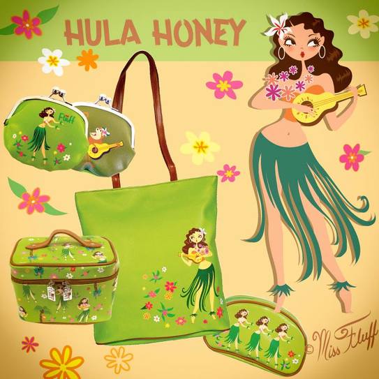 Cute vintage inspired hula girl accessories by Miss Fluff