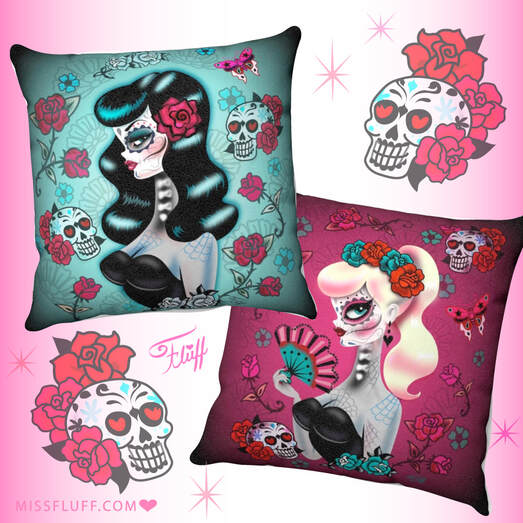 Day of the dead, dia de los muertos, art and decor by Miss Fluff