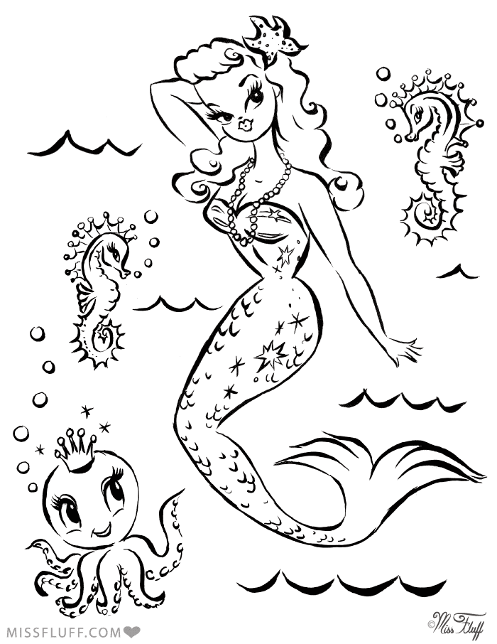 Free Coloring Page Download by Miss Fluff