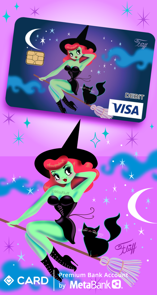 cute retro pinup witch by miss fluff