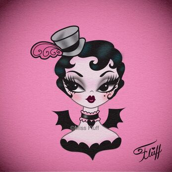Cute Vampire dolly drawing by Miss Fluff.