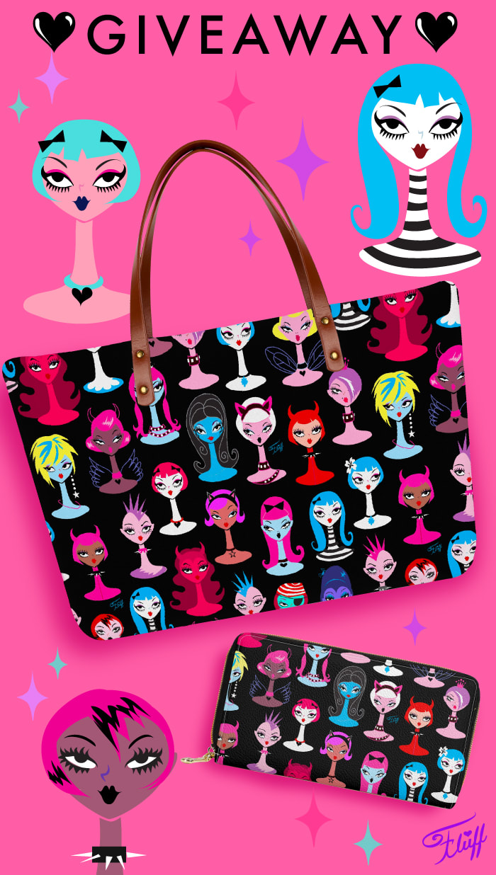 Retro Punk and Goth Dollies Tote and Wallet Giveaway!