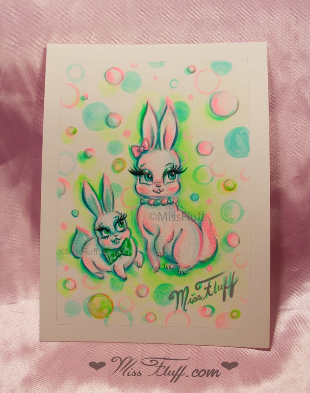 cute bunnies artwork for nursery
